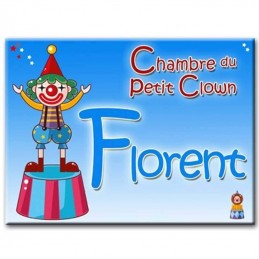 plaque de porte enfant clown