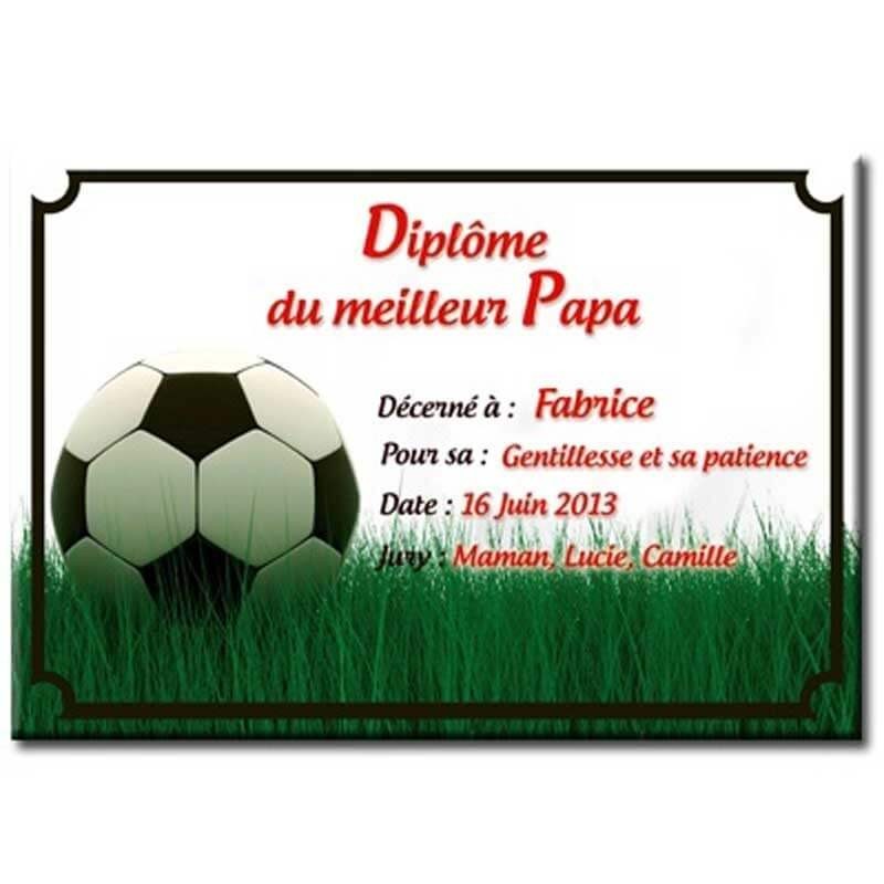 Plaque cadeau pour papa fan de foot - avec votre Texte d'amour !!!