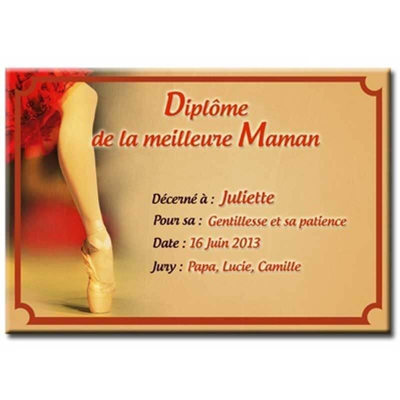 plaque diplôme danse