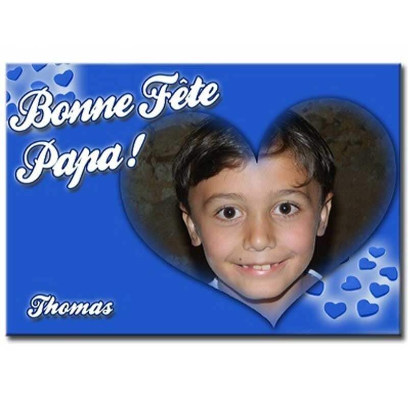 plaque fête des pères photo dans coeur