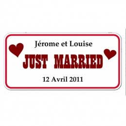 Plaque de ville Just Married