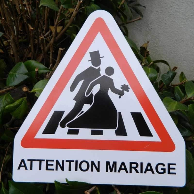 plaque triangle attention mariage