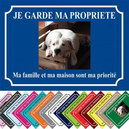 Am-Staff noir et blanc tête, Panneau Attention au Chien marrant, affiche  plaque drôle