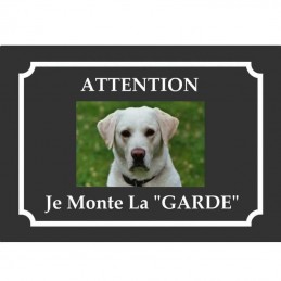 Pancarte je monte la garde - accessoire chien personnalisé