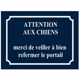 plaque attention au chien