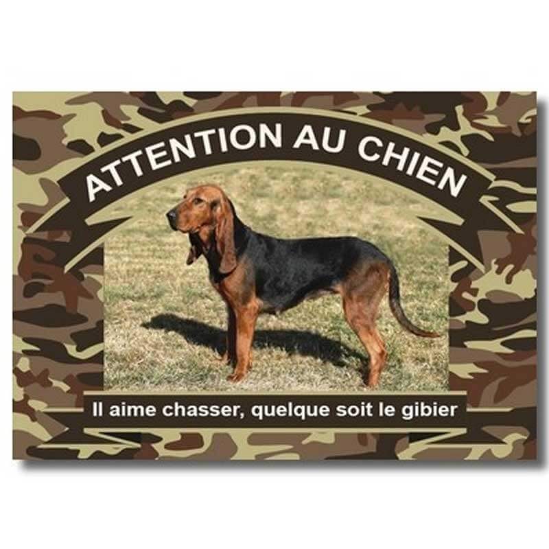 Panneau pour signaler la présence de chien de chasse avec photo Panneau pour signaler la présence de chien de chasse avec photo