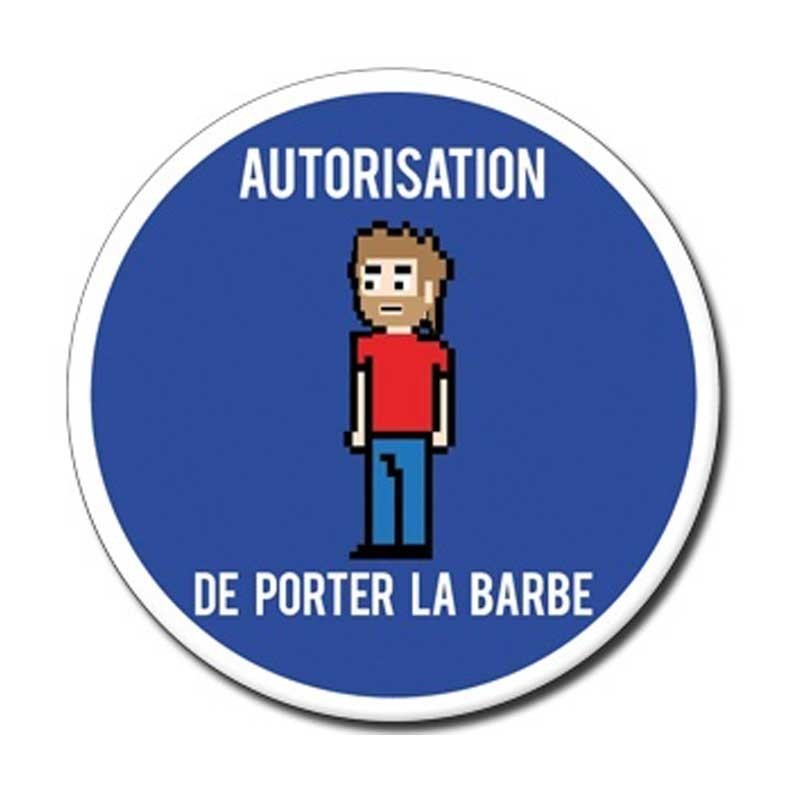 plaque autorisation de porter la barbe